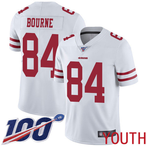 San Francisco 49ers Limited White Youth Kendrick Bourne Road NFL Jersey #84 100th Season Vapor Untouchable